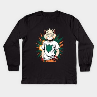 Bakugo Cat in Tee Kids Long Sleeve T-Shirt